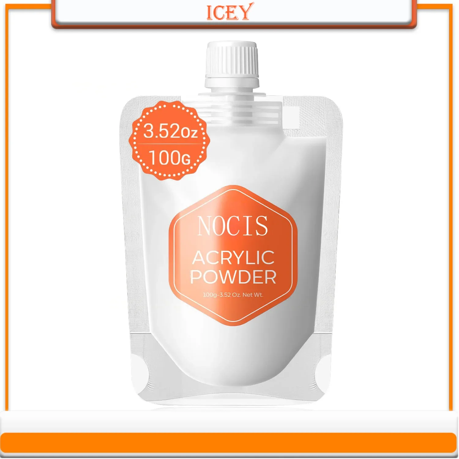 Icey Beauty 1 set nagelzak met 100 g kristalpoeder en drie-in-één acrylpoeder voor verlengde kristallen nagels