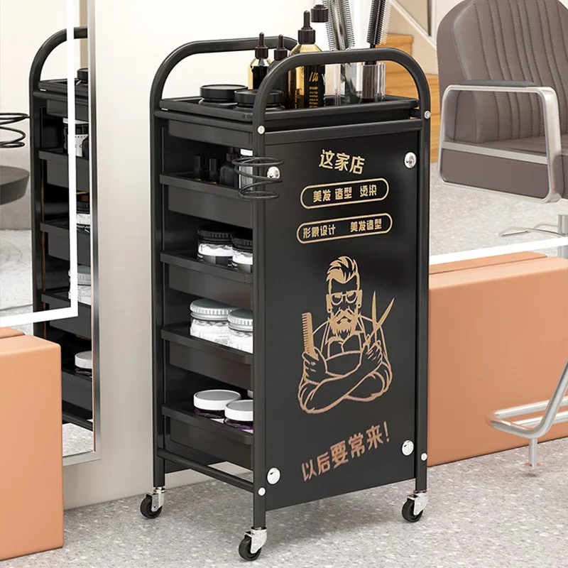 AOLIVIYA Beauty Salon Barber Trolley Drawer Storage Cabinet Haircut Auxiliary Cart