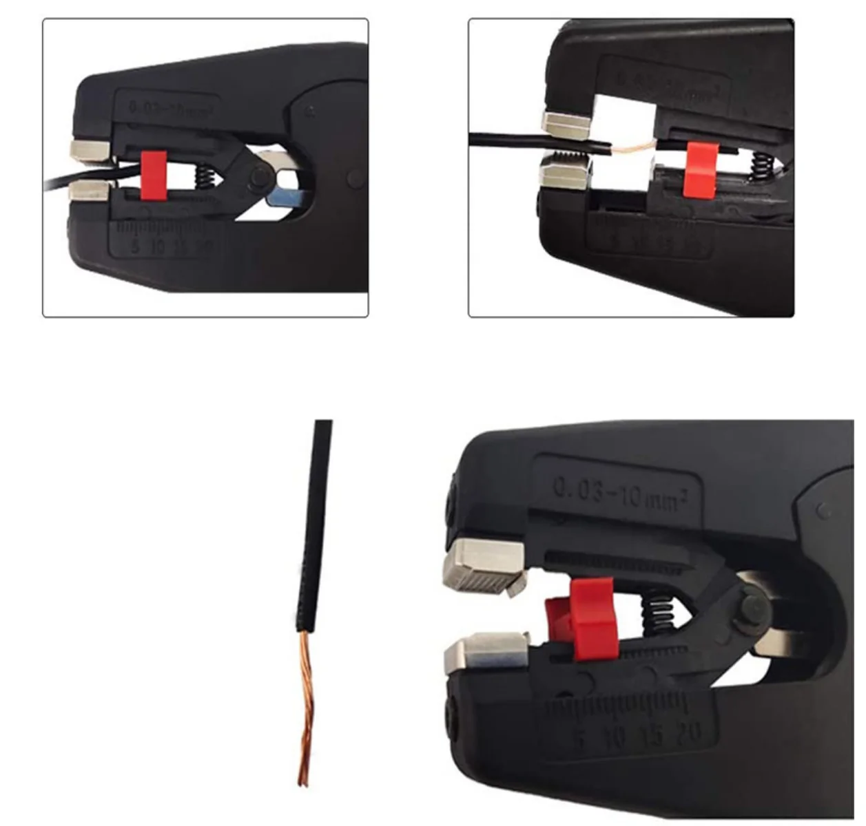 Pelacables y cortador automático, herramienta pelado de cables de alta resistencia 2 en 1 para pelado de cables, corte de 5-20 mm/(0,25-0,75 pulgadas)