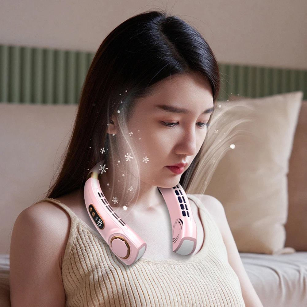 1800 mAh USB wiszący wentylator wentylatora Przenośna bez pęknięcia mini ładowna wyciszona wyświetlacz cyfrowy LED 5