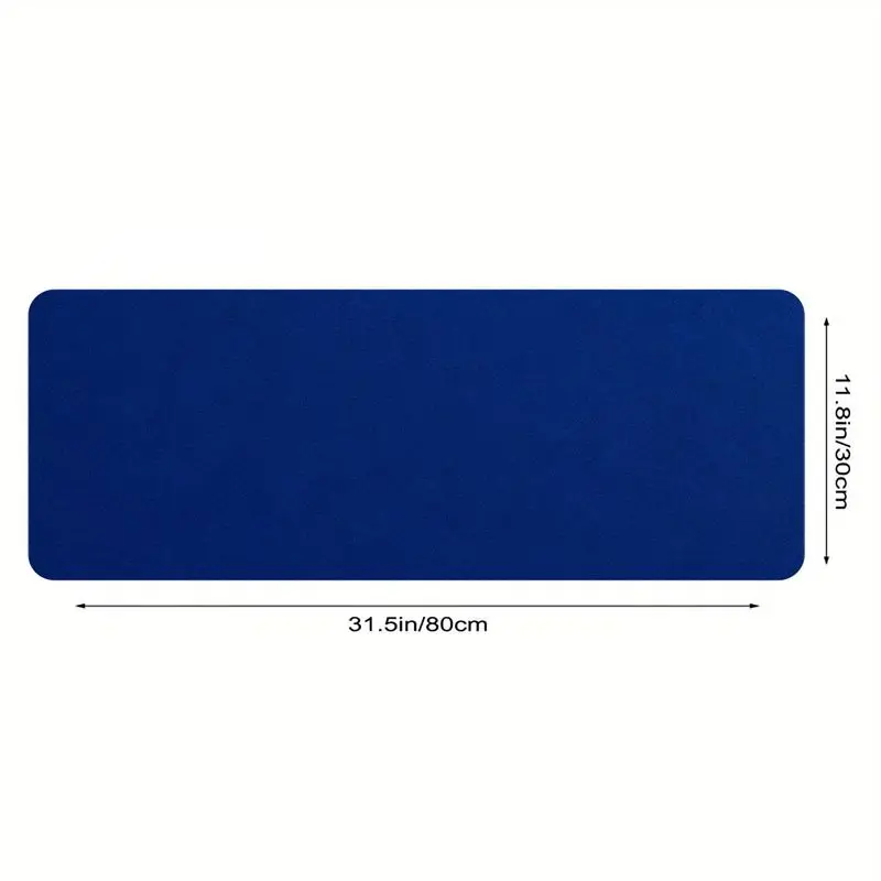 سجادة مكتب زرقاء كبيرة، 31.5 بوصة × 11.8 بوصة، مقاومة للماء، وسادة مضادة للانزلاق للمكتب والألعاب، سطح ناعم لسهولة حركة الماوس