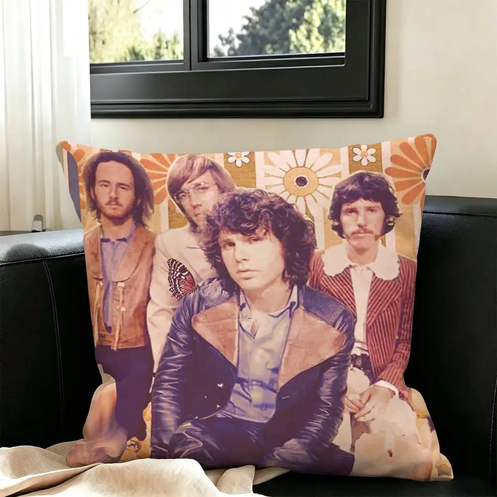 Music The Doors  Square Double-Sided printed Pillow Case Bedroom Bedside Pillow Sofa Cushion Cover