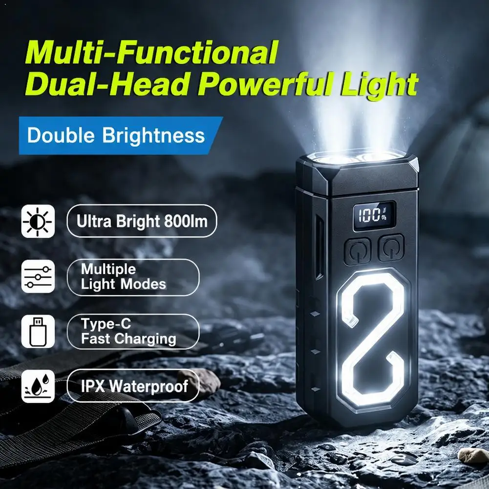 Mini LED Flashlight Super Bright Large Area Flood Light Camping Flashlight Reading Warning Portable Outdoor Lamp