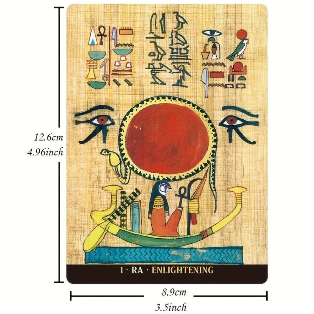 Egyptian Gods Oracle Cards - Ancient Egypt Divination Deck 12.6*8.9cm for Meditation, Guidance - Papyrus Art Style - view 6