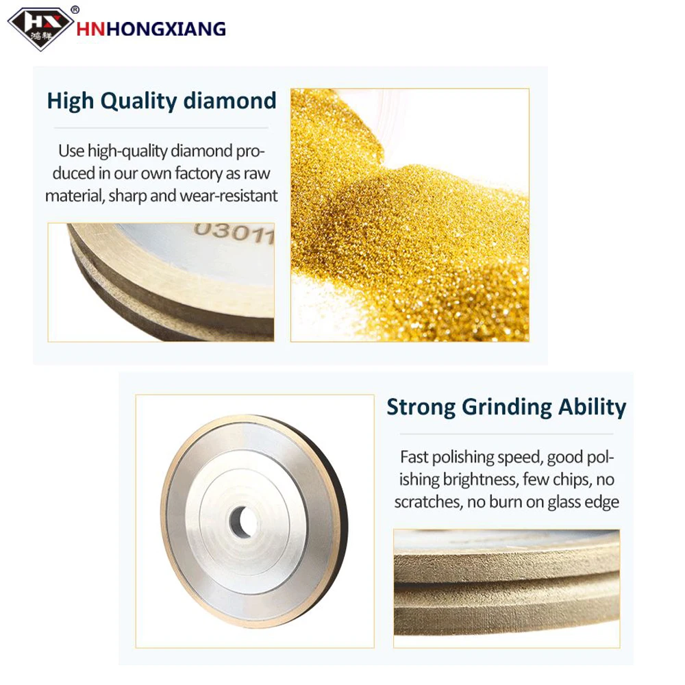 

4”Round Edge Glass Polishing Wheel Pencil Edge Diamond Grinding Wheel For GlassCeramic Tiles Marble And Stones