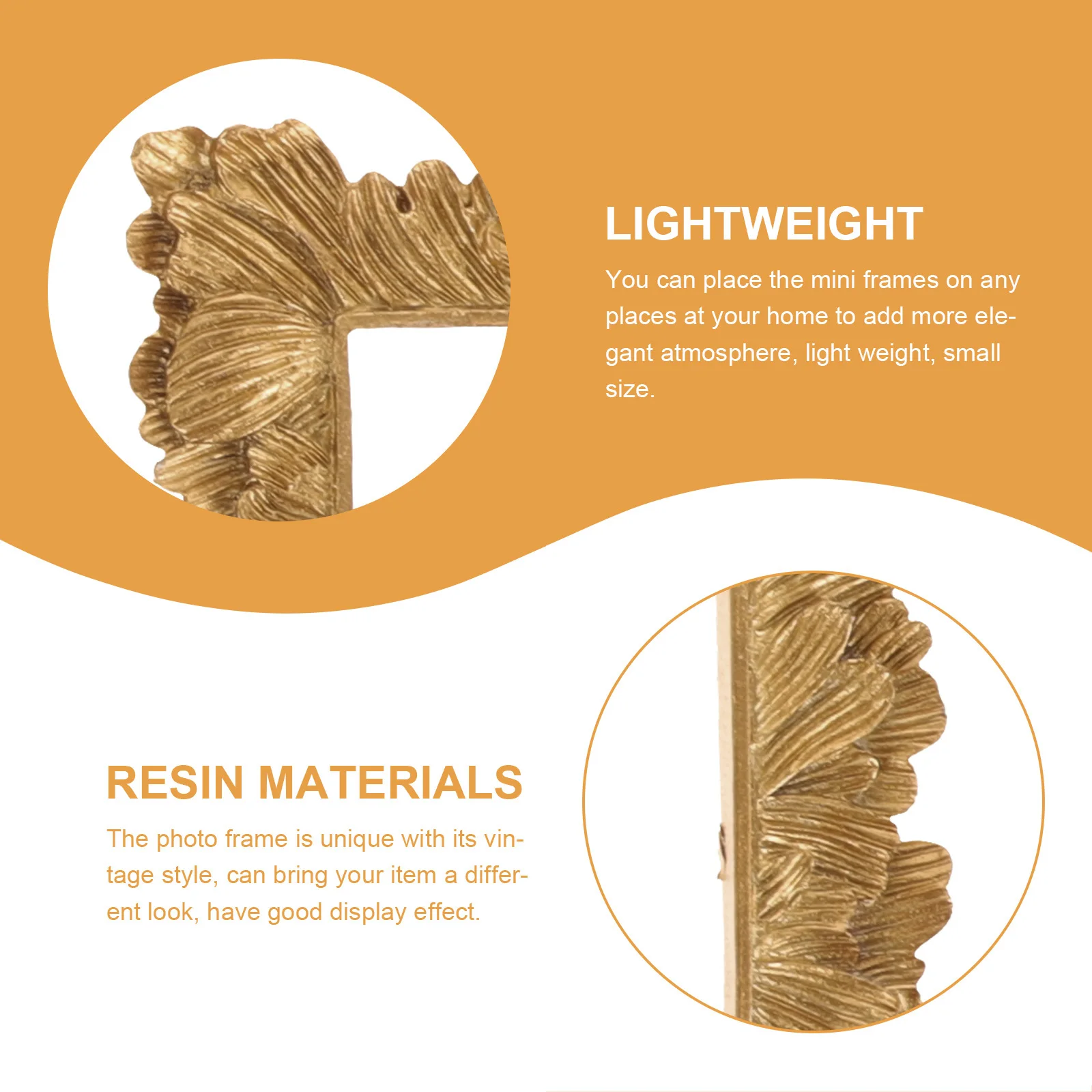 

5Pcs Mini Vintage Photo Frames Jewelry Display Decorative Small Picture Frame Props for Home Party Resin Frames Bulk