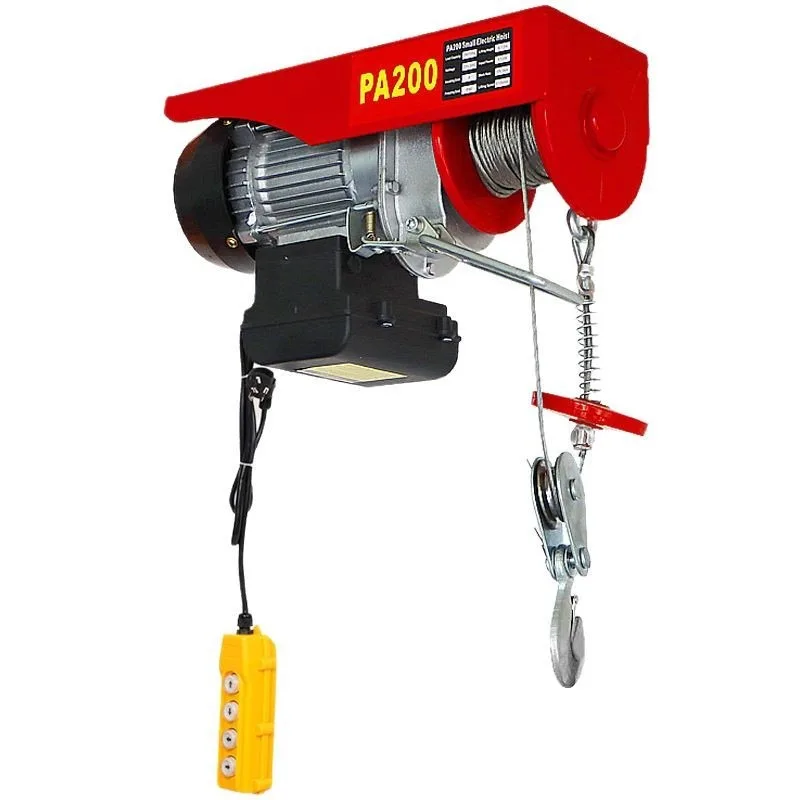 220/661lbs/100/300kg 220V Electric Hoist Portable Lifter Steel Wire Winch for Garage Warehouse