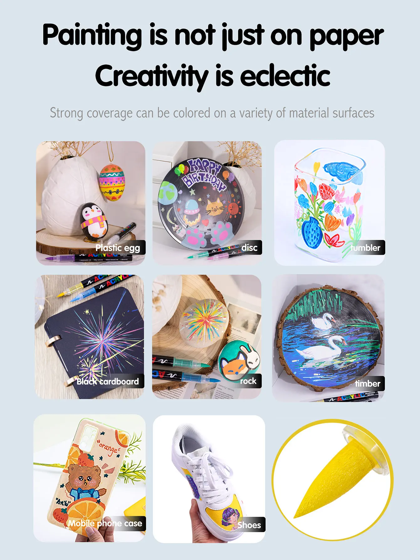 12-240 Colors Direct Liquid Marker Pen Set,DIY Hand Drawn,Graffiti Paint Art Acrylic Paint Pens,Perfect for Artist/Student