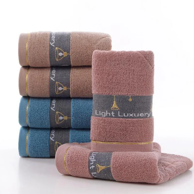 5Pcs/Set Dark Color Thicken Cotton Face Towel Bath Towel Household Daily Cleaning Product Towel Sets Home Textile