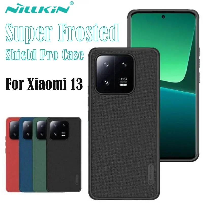 Nillkin Super Frosted Shield Pro Case for Xiaomi 13, PC + TPU, Sliding Camera Bumper, Matte Full Back Cover, Anti-Fingerprint