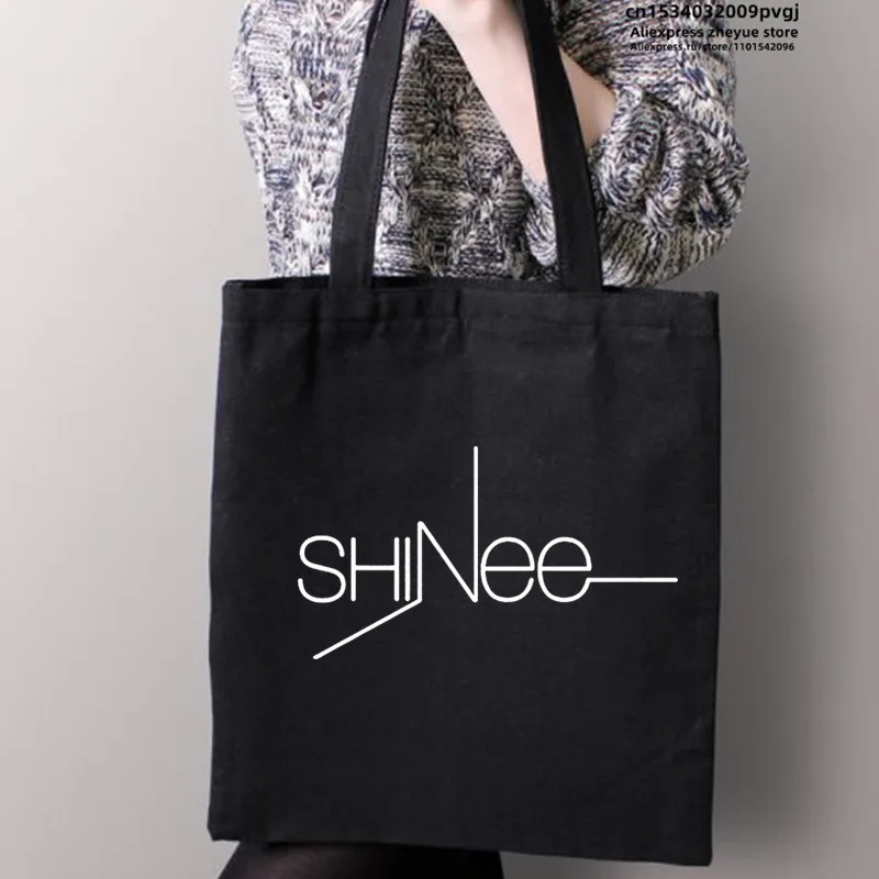 Kpop Merch Shinee World Members Jonghyun Shinee Shopping Bag Canvas Bags Shopper Security Bag Reusable Shopper Canvas