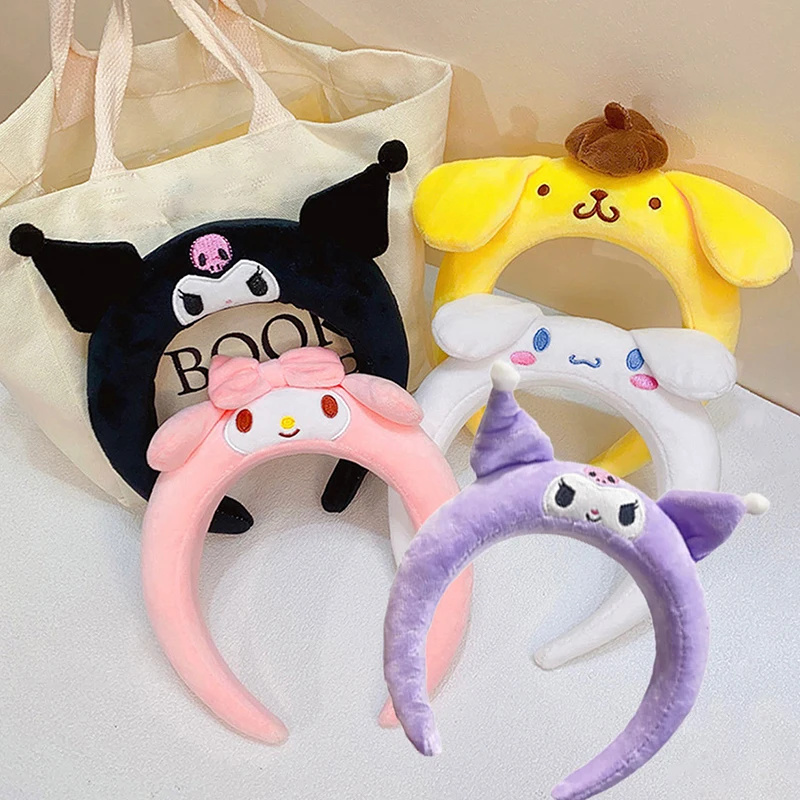 Sanrio Kawaii Headbands Hair Accessories Anime Cute Cartoon Plush Headdress Girls Gifts