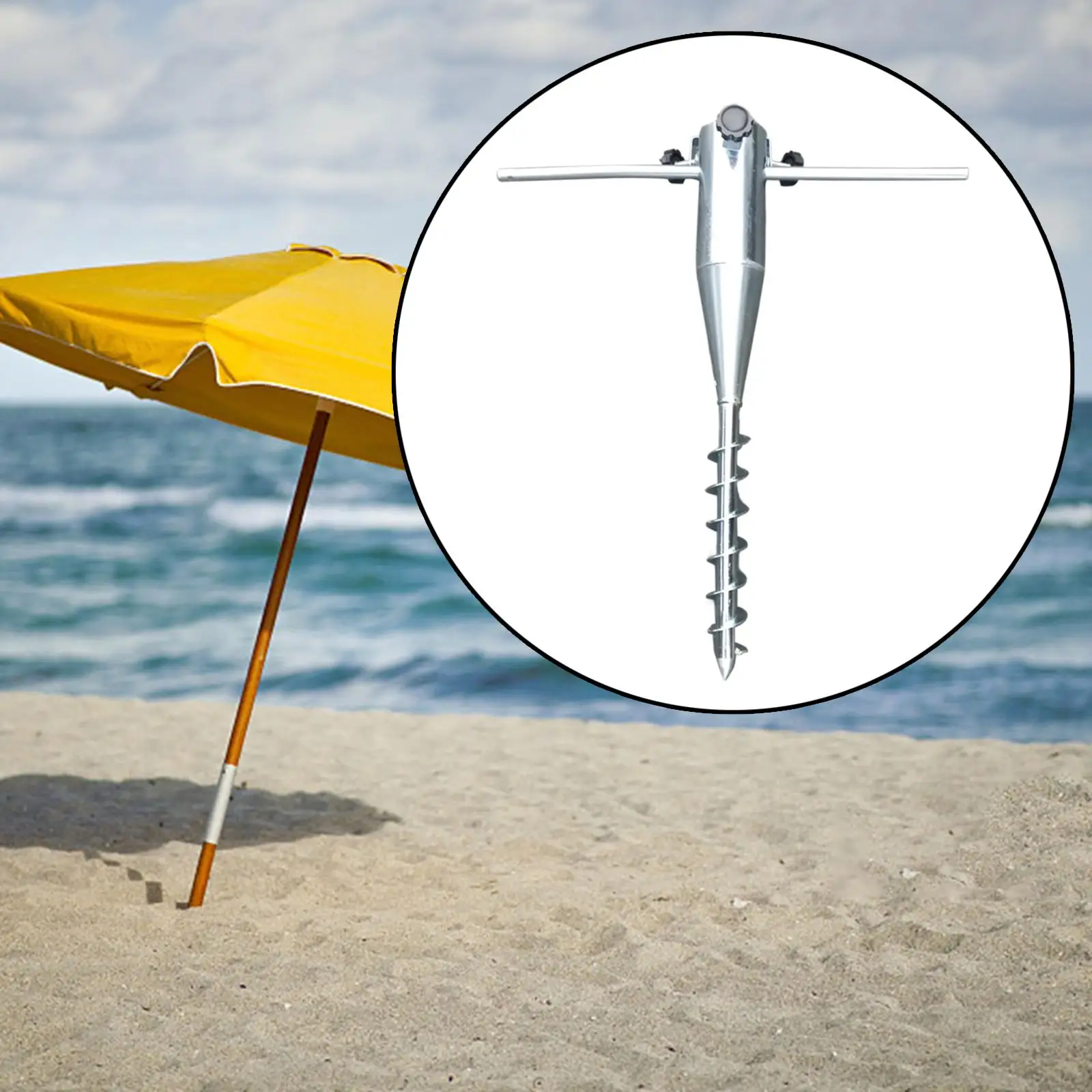 Beach Umbrella Holder Stand Windproof Lightweight Umbrella Anchor Ground Grass Screw Holder Stands for Garden