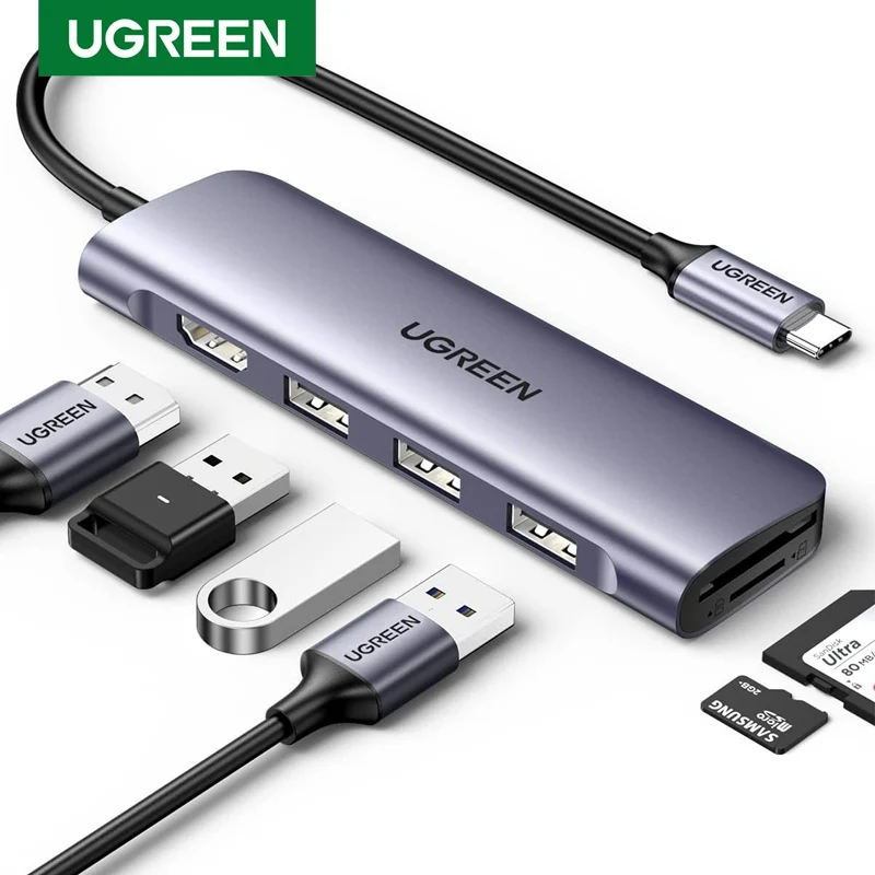 

UGREEN CM511 USB C HUB 4K60Hz Type C to HDMI 2.0 SD/TF Card Reader USB HUB USB 3.0 Adapter for MacBook Pro Air M2