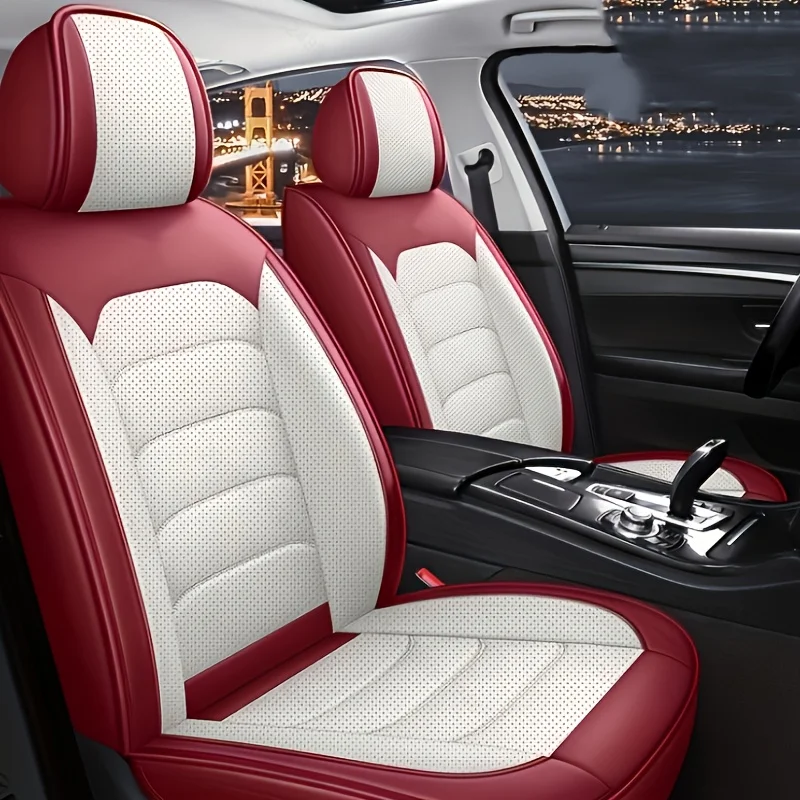 1pc And 2pcs Luxury Faux Leather Car Front Seat Cover, Suitable for Cars, Suvs And Pickup Trucks, Independent Seat Design for Main Driver/Co-Driver, Car Seat Cover, Faux Leather Seat Cover And All-Inclusive Sports Car Seat