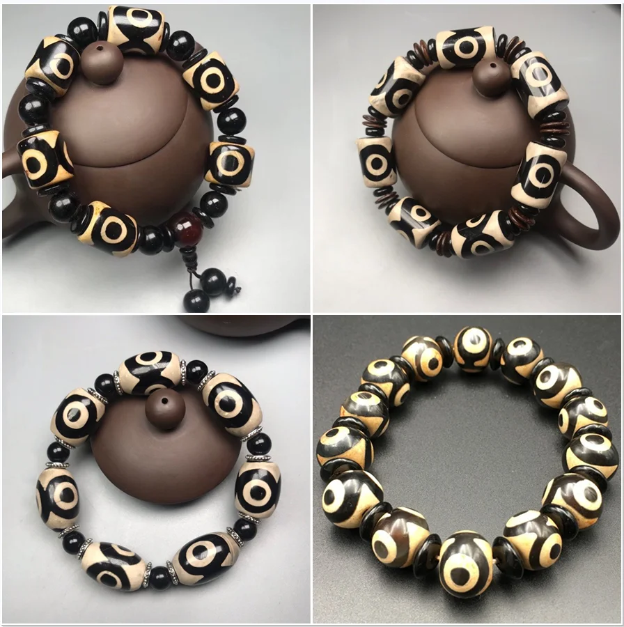

Natural Agate Stone Bracelet Men and Women Black Bracelet Tibetan Buddha Wrist Chain Ladies Men Jewelry Gift New Bracelet