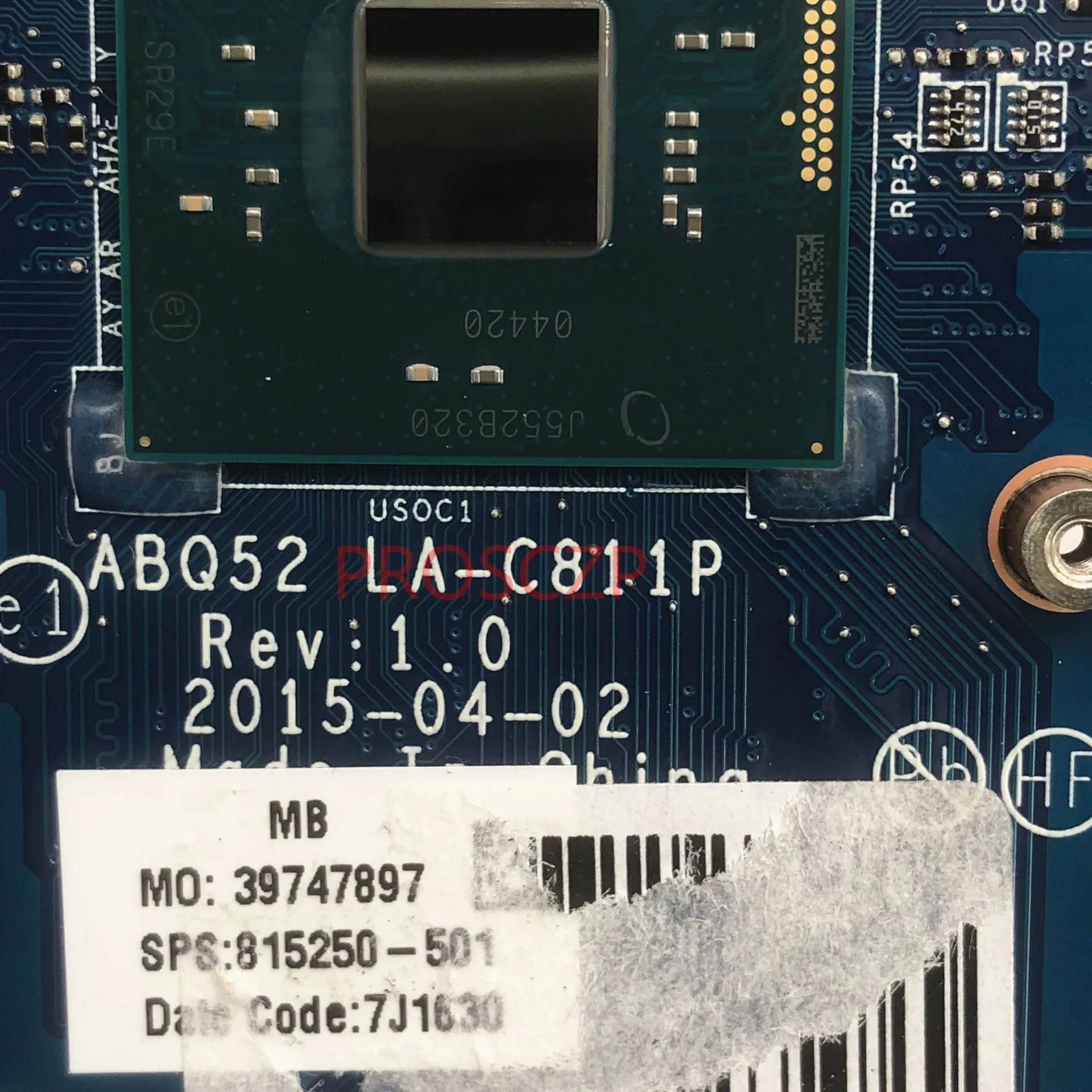 Placa base para portátil HP 15-AC, LA-C811P con SR29E, N3700, CPU 815250, probada completamente, buena, 815250-001, 501-815250, 601-100%