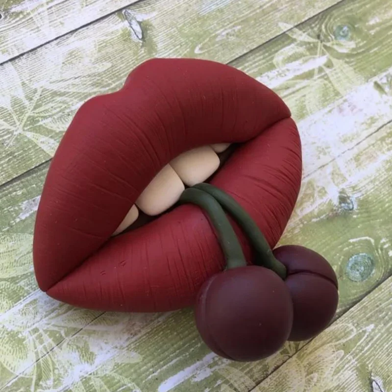 Lip Red Raspberry Cherry Bullet Valentine's Day Silicone Sugarcraft Mold Resin Tools Cupcake Fondant Cake Decorating Tools