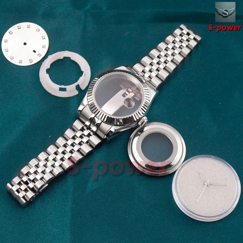 

33mm Women's Watch Case NH05 Case Stainless Steel Sapphire Glass Silver Watch Case 25mm Dial Hands For NH05 NH06 Movement