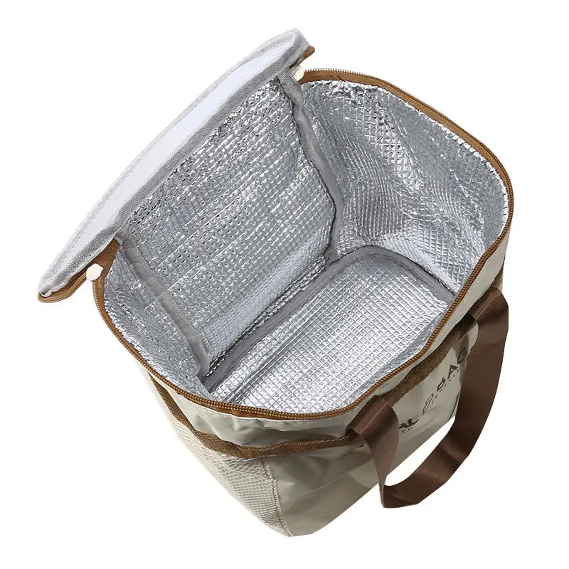 Multifunctional Thickening Tote Cooler ถุงอาหารกลางวันสําหรับผู้หญิงผู้ชายขนาดใหญ่ความจุปิคนิคกล่องอาหารกลางวันกันน้ํา