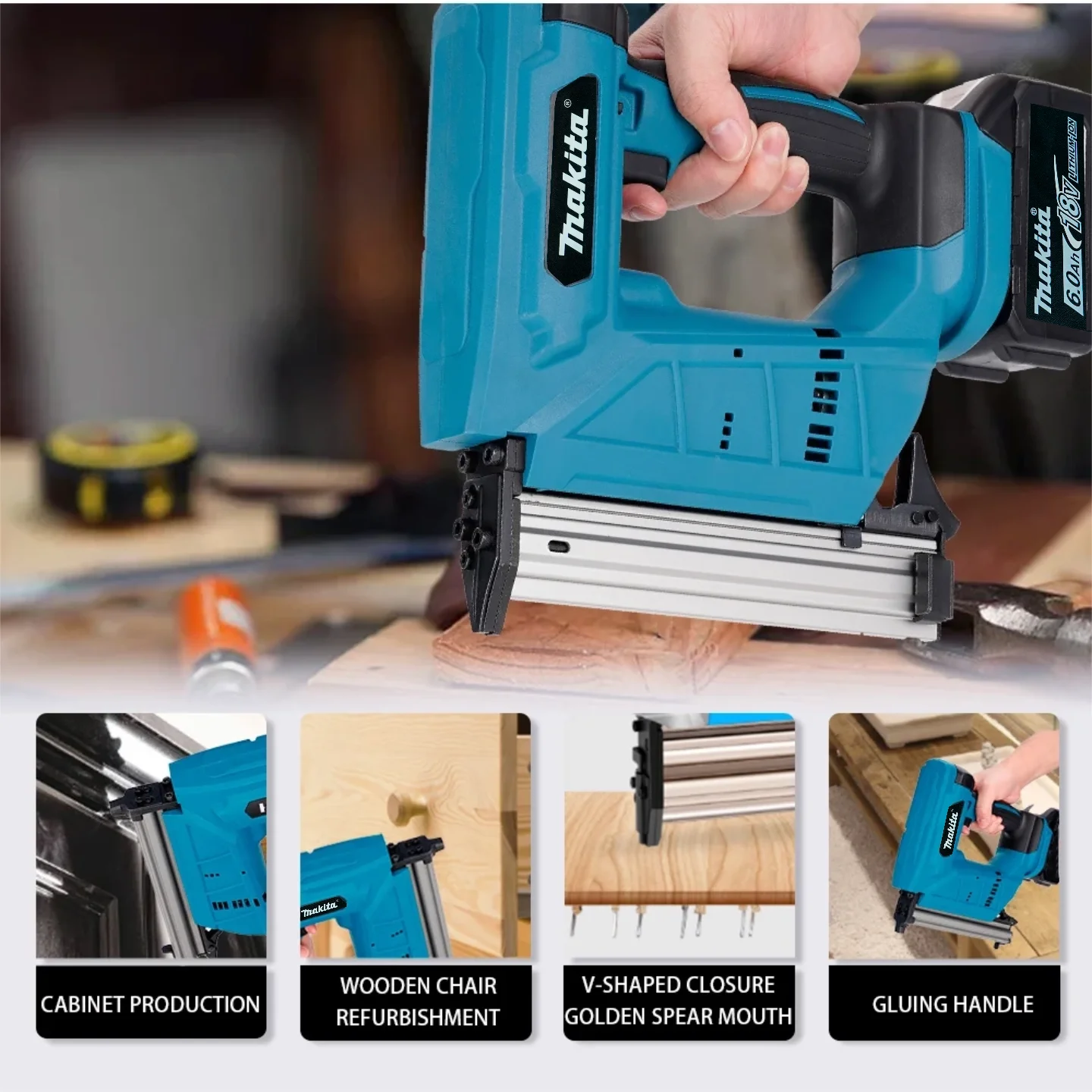 Makita DFN350 Cordless Brad Nailer 15-30mm Nails Lightweight Compact for Trim & Finish Carpentry with 18V Battery
