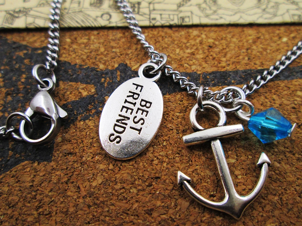 Best Friend Mini Anchor Personalized DIY Charm Necklace Unique Handmade Jewelry Gift For Her Custom Trendy Design