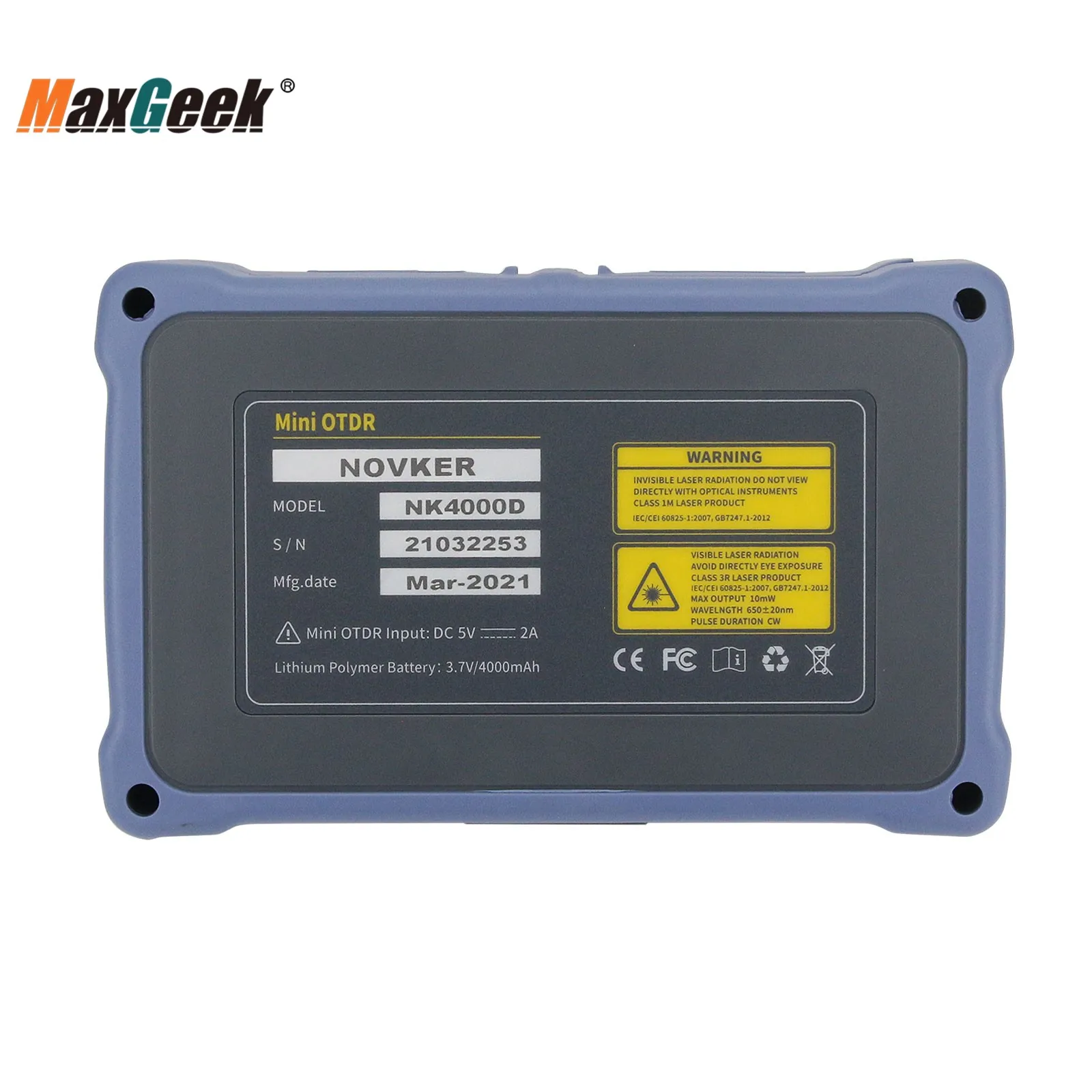 Maxgeek OTDR-4000D Mini-Máy OTDR 100KM Quang Miền Thời Gian Khúc Xạ Kế 1310NM/1550NM 26DB/24DB Với Màn Hình Cảm Ứng