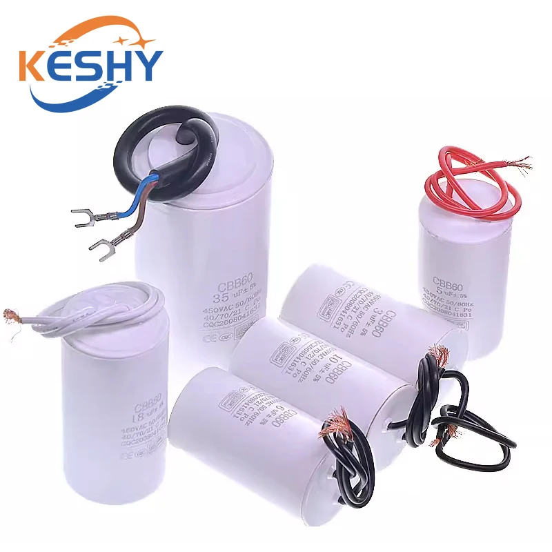 CBB60 Motor Run Capacitor 450V 3UF 4UF 5UF 6UF 8UF 10UF 12UF 14UF 16UF 18UF 20UF 25UF 100UF Start Water Pump Washer Air Pump