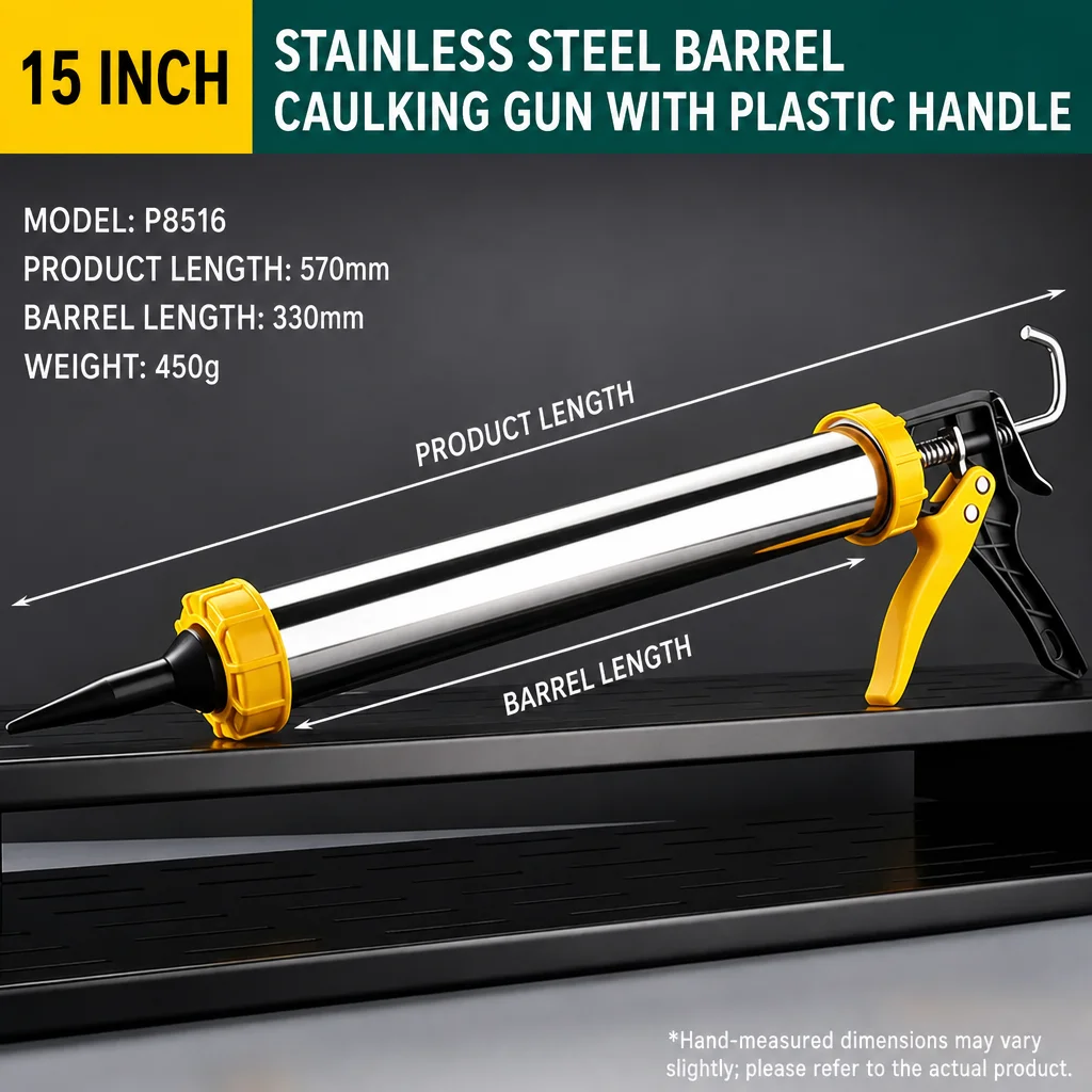 Heavy-Duty Stainless Steel Tube Manual Caulking Glue Gun Auto Stop DIY Craft Adhesive Tool for Repair Sealing & Crafting