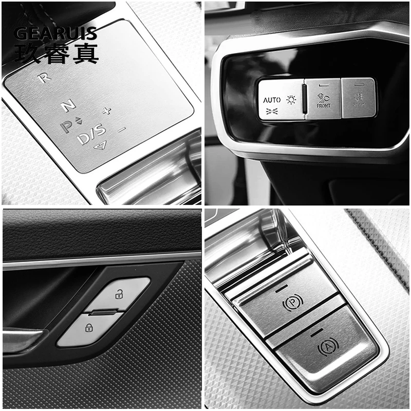 

Car Central Control Engine Start Stop Electronic Handbrake switch Button Cover Stickers For Audi A6 C8 A7 2019-2023 Accessories