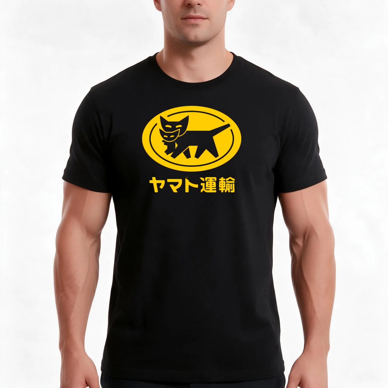 Yamatos Transport Kuroneko T-Shirt Summer Casual Cotton Tee Oversized Streetwear Tops Vintage Graphic Print Unisex Men Women