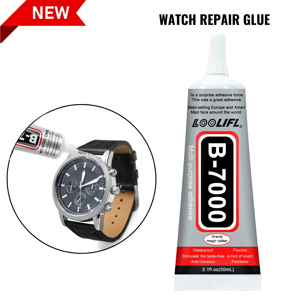 

Loolifl, Super Glue, Watch Glue, Transparent Waterproof Soft Repair, Sealing Metal Glass Jewelry DIY Frame Glue (15ml, 25ml, 50ml, 110ml)