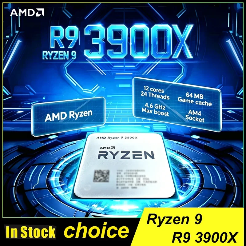 AMD Ryzen 9 R9 3900X CPU 12-Core 24-Threadprocessor 3.8GHz 12-Core 24-Thread for Gaming CPU Without Packag