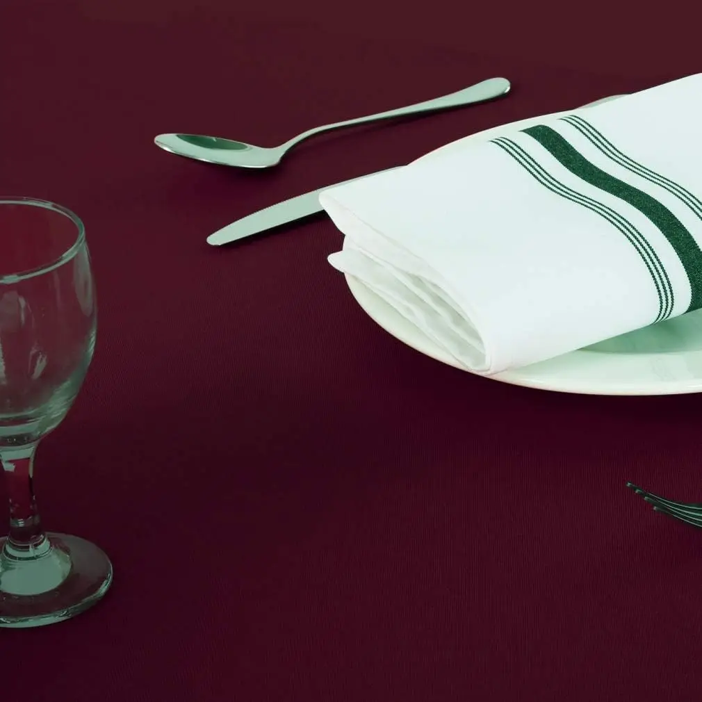 Waysle Burgundy 70 Inch Round Tablecloth, Washable Polyester Table Cover, for Wedding, Restaurant, Party & More