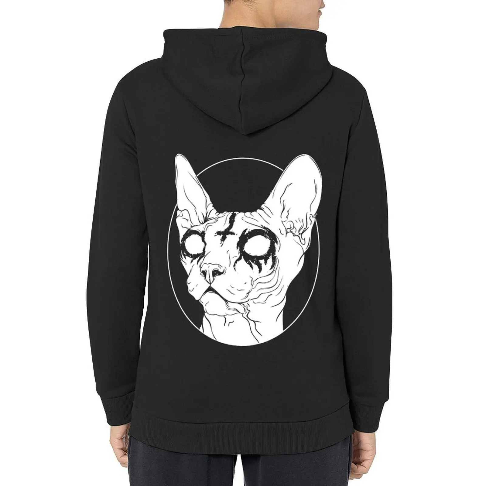 

Black Metal Sphynx Cat I Goth and Death Metal Hoodie autumn men wear mens clothing korean autumn clothes hoodie streetwear
