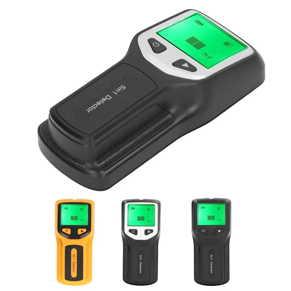 เครื่องมือค้นหาสายไฟฟ้าแรงดัน AC พร้อมจอ LCD แสดงผล ตรวจวัดโลหะ เครื่องสแกนผนังไฟฟ้า อุปกรณ์วัด 5 in 1 เครื่องค้นหาโลหะอิเล็กทรอนิกส์