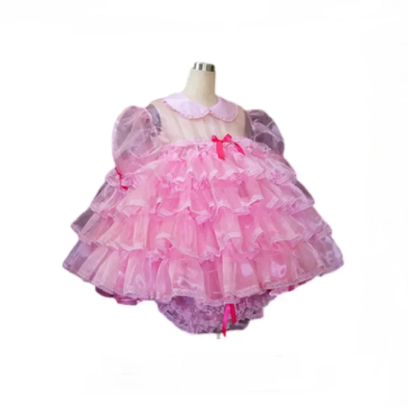 2023 new hot selling cosplay pink adult sippy baby ruffle dress tailored for maid clothing