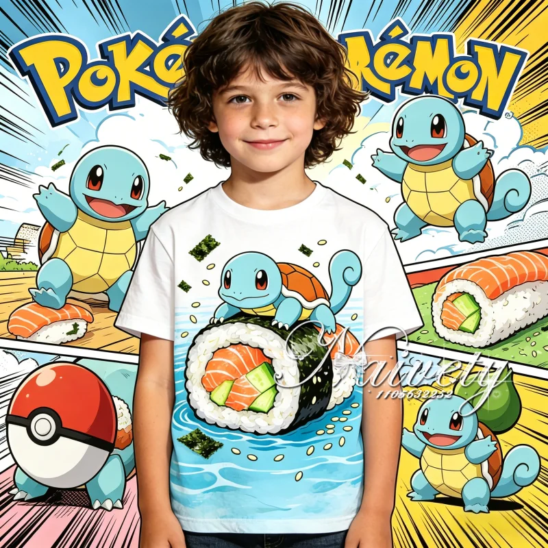 Summer Clothing Kids Sale - Letnia wyprzedaż 2026: Koszulka Pokemon Squirtle