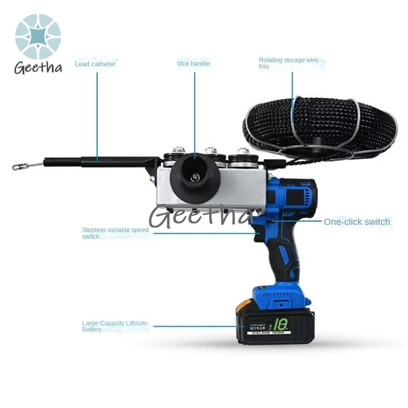 110V/220V Fully Automatic Electric Concealed Wire Pull Wire Multi-functional Lithium Battery Threading Hydropower Construction