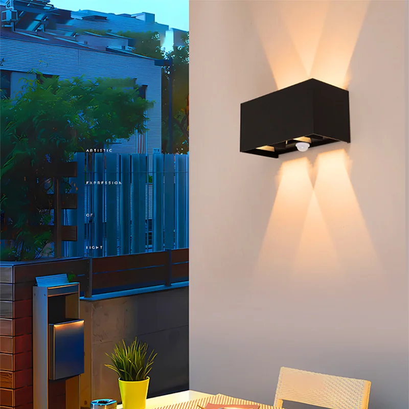 IP65 Sensor LED Wall Lamp 24W Outdoor Motion Sconce Balcony Porch Light Garden Yard Aisle Decor Lighting Indoor Bedside Lamp