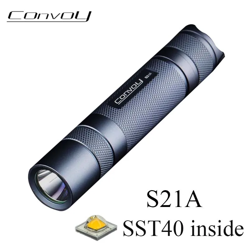 Convoy 손전등, SST40 LED 랜턴 S2 플러스 21700 버전 토치, 2300lm 플래시 라이트, 캠핑 낚시 전술 램프, S21A