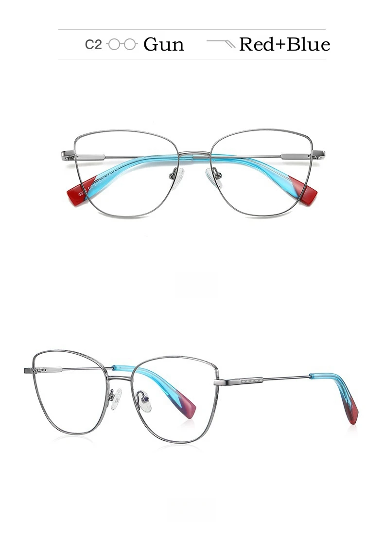 Yimaruili ultraleichte Mode Legierung Blaulicht blockierende Brille Retro Cat Eye optische Rezept Frauen Brillen fassungen – Detail 10
