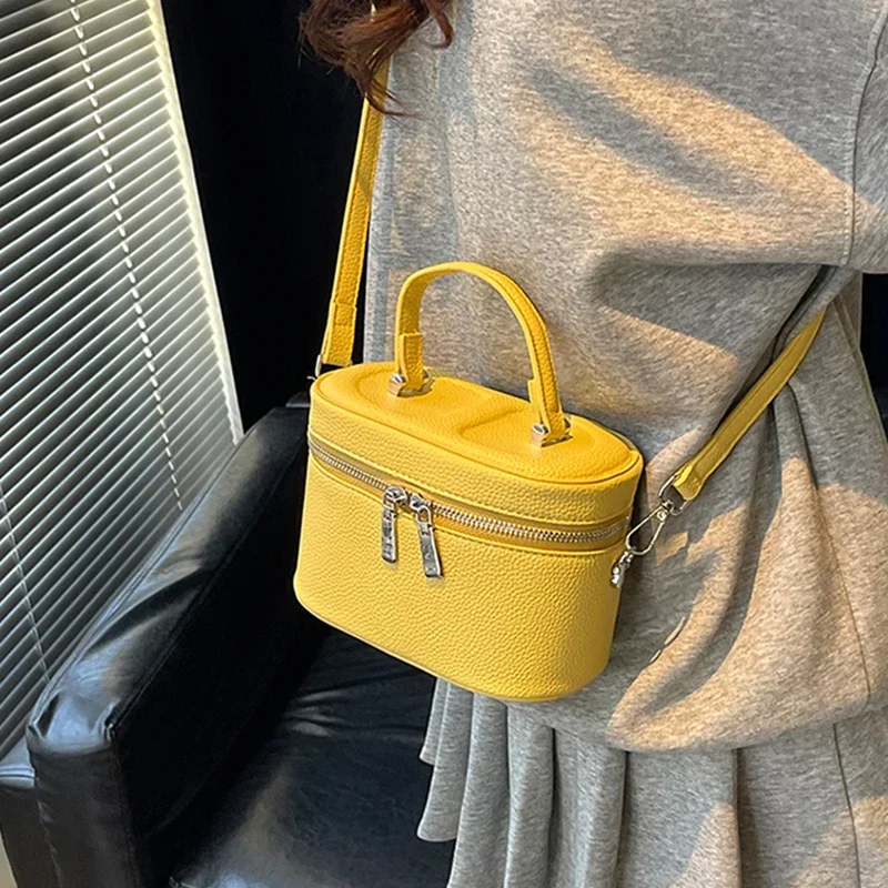 

Spring Summer Versatile Mini Crossbody Bags for Women Korean Solid Color Zipper Design Phone Lipstick Purse Female