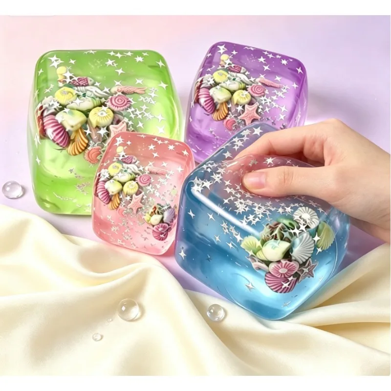 Ocean Series Ice Cube Maltose Slow Rebound Squishy Stress Relief Vent Squeeze blind box Fidget Toy Anti Stress Hand Relax Gift