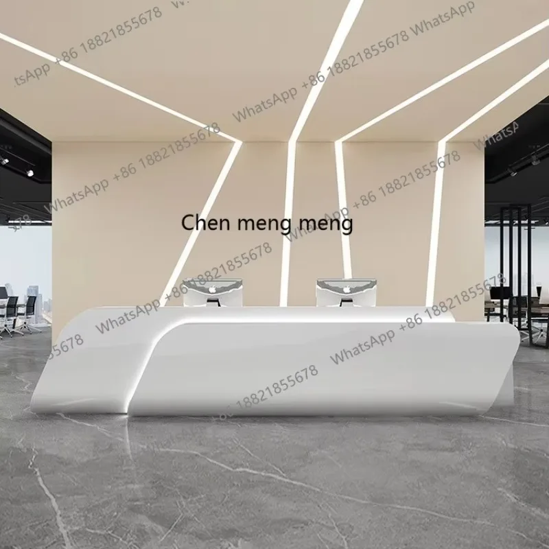 X  Simple, company, reception desk beauty salon stainless steel checkout page hotel paint profiled, counter