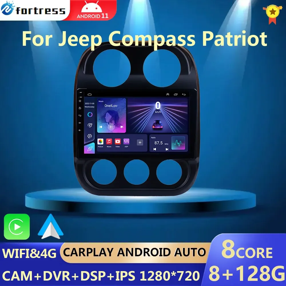 

CarPlay Car Radio For Jeep Compass Patriot 2010-2016 Autoradio Stereo 2 Din Player GPS Navigation Carplay DSP OBD No CD Player