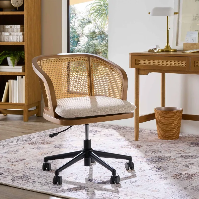 Springwood Desk Chair, Light Honey Finish，Comfort，Dacron and high-density foam ，