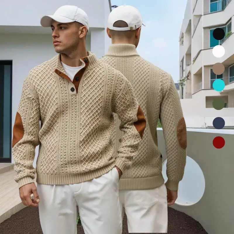 

Men's Knitted Pullover Long Sweater Sports Shirt Comfortable Breathable Casual Style Winter Fashion Striped Pattern Design
