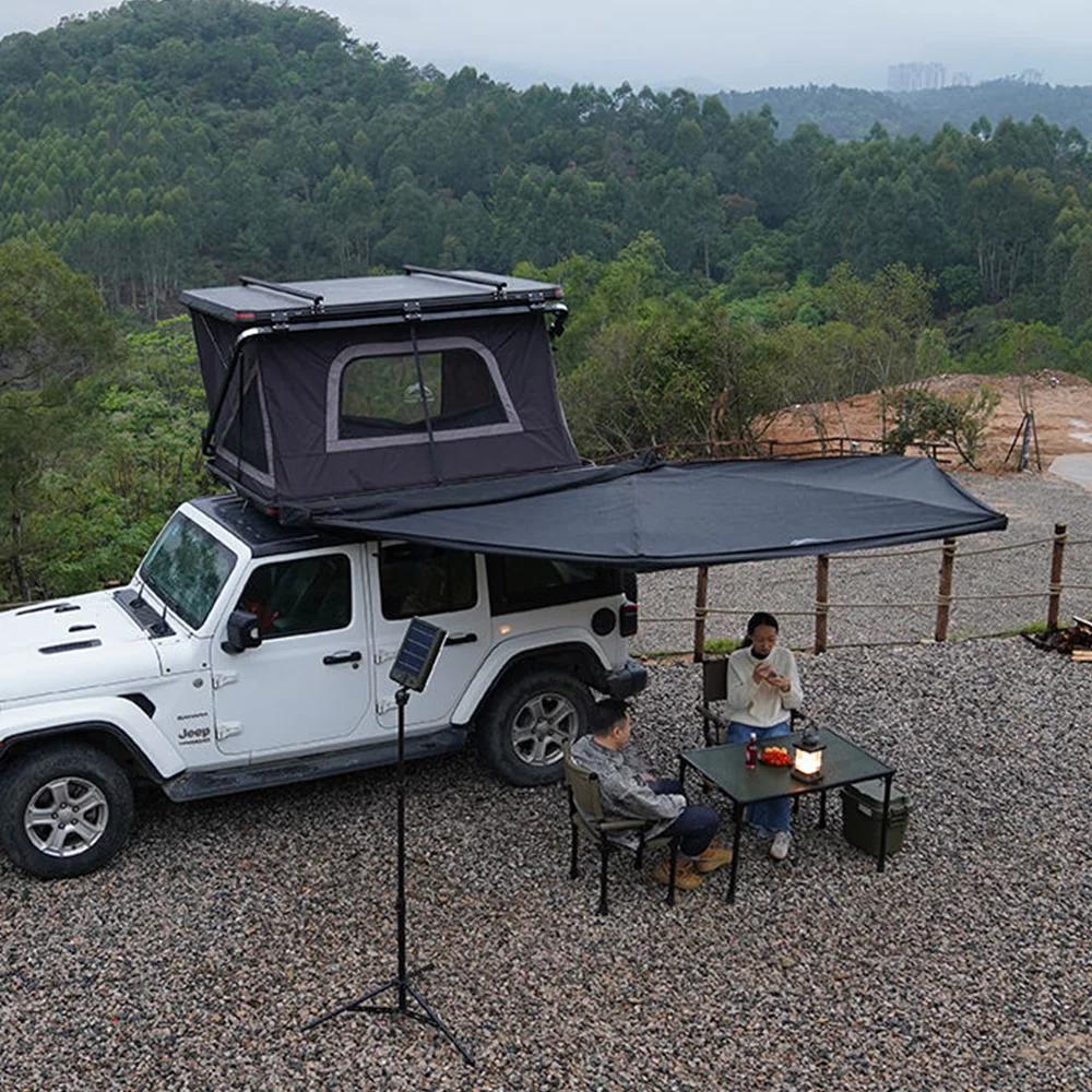 180 Degree Fully Automatic SUV Canopy Waterproof Aluminum Oxford Fabric Car Rooftop Tent Fan-Shaped Awnings