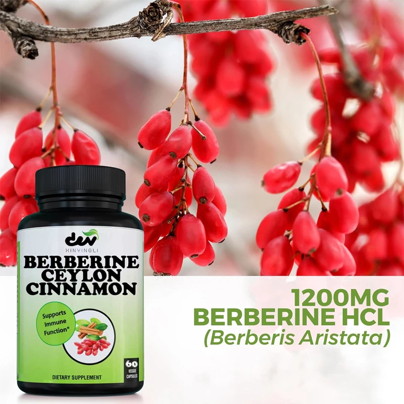 Berberine Capsules -1200 Milligrams of Aspartic Acid and 100 Milligrams of Organic Ceylon Cinnamon for A Healthy Immune System